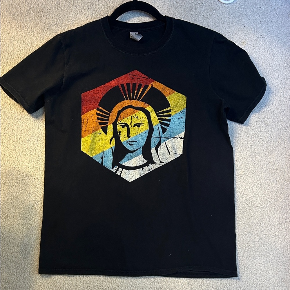 Gildan Black Tee with Colorful Graphic